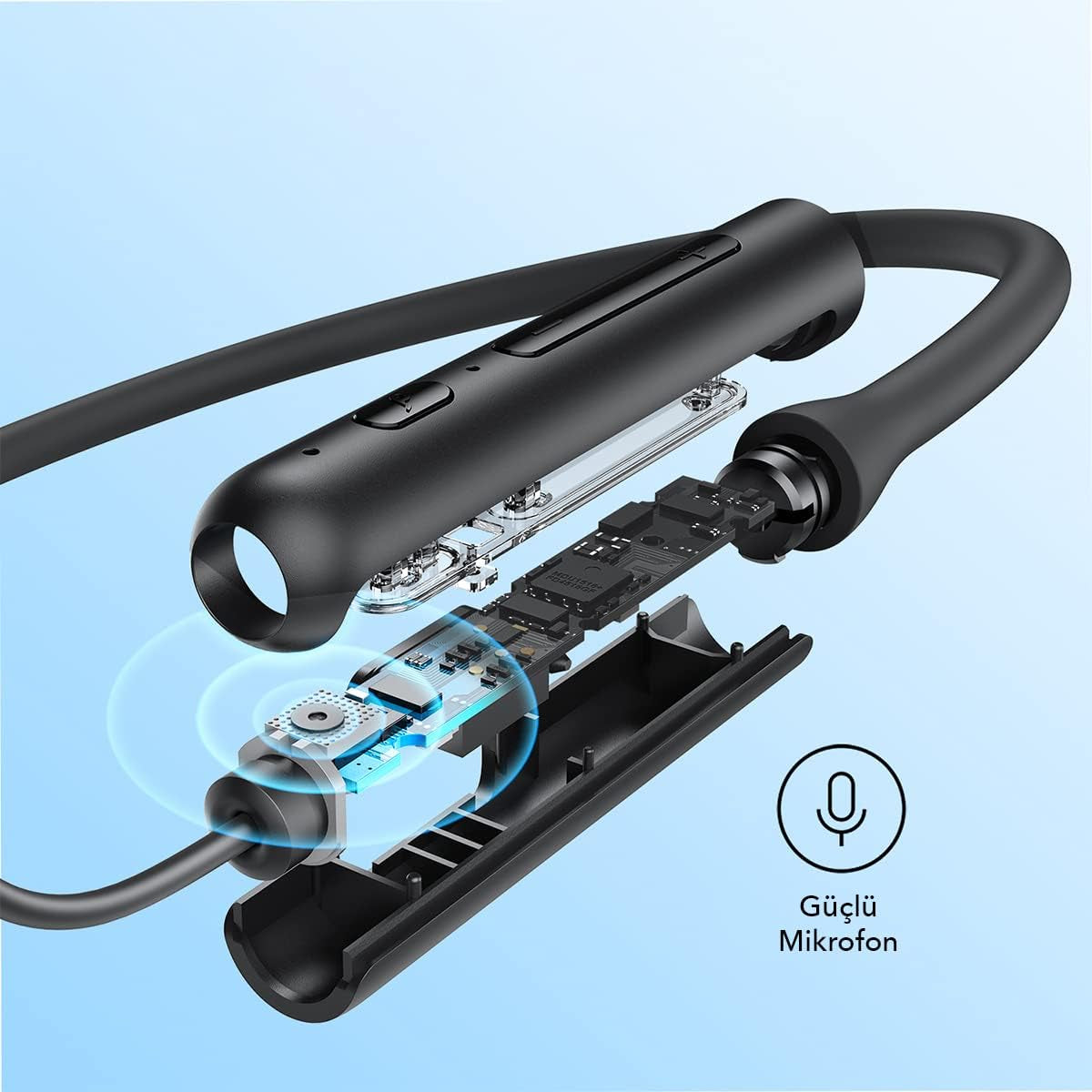 Anker Life U2 Bluetooth Neckband Headphones with 24 H Playtime, 10 Mm Drivers, Crystal-Clear Calls with CVC 8.0, USB-C Fast Charging, Foldable & Lightweight Build, IPX7 Waterproof
