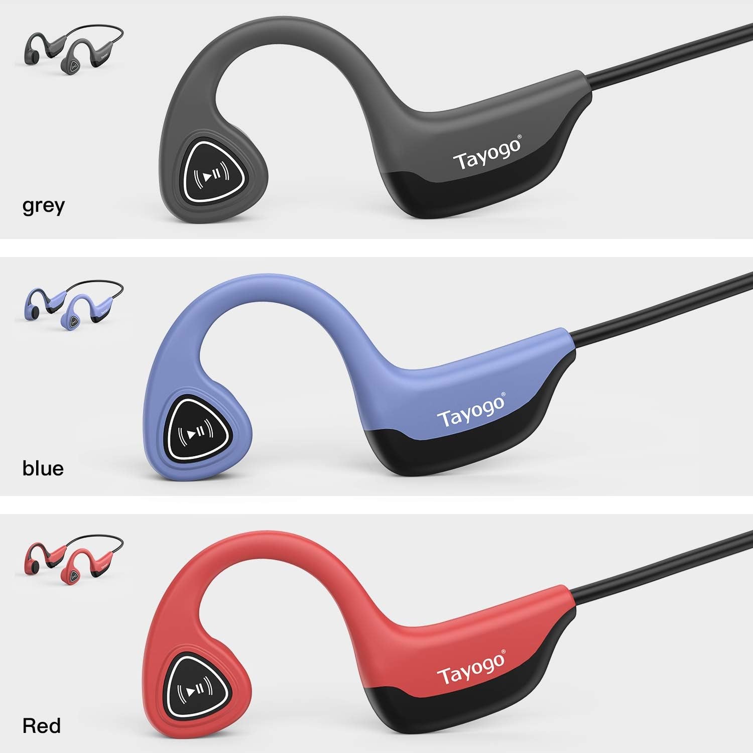 Bone Conduction Headphones, Wireless Bluetooth Bone Conducting Earbuds, Open Ear Headset with Mic, for Running, Cycling, Yoga (Almost Like-New)