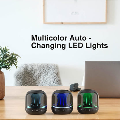 Small Portable Bluetooth Speaker Mini Bluetooth Speaker Colourful Led Lights True Wireless Stereo Speaker 164 Feet Bluetooth Range Loud Bass Built-In Mic Handsfree Call for Laptop Iphone Echo