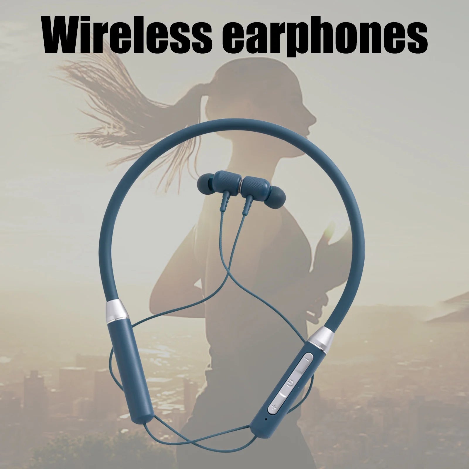 Neckband Bluetooth Headphones,Hd Stereo Wireless Sports Earphones,Around Neck Bluetooth Headphones Noise Cancelling Mic,Magnetic Attraction