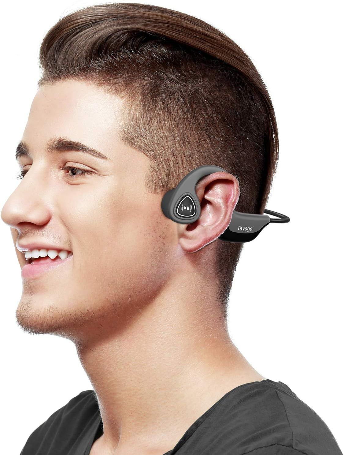 Bone Conduction Headphones, Wireless Bluetooth Bone Conducting Earbuds, Open Ear Headset with Mic, for Running, Cycling, Yoga (Almost Like-New)