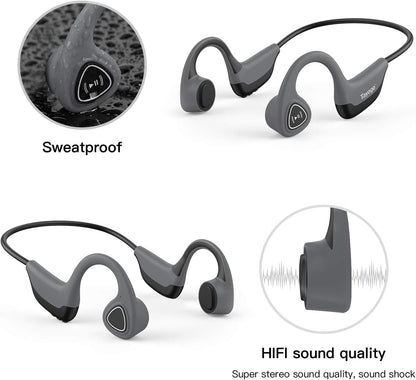 Bone Conduction Headphones, Wireless Bluetooth Bone Conducting Earbuds, Open Ear Headset with Mic, for Running, Cycling, Yoga (Almost Like-New)