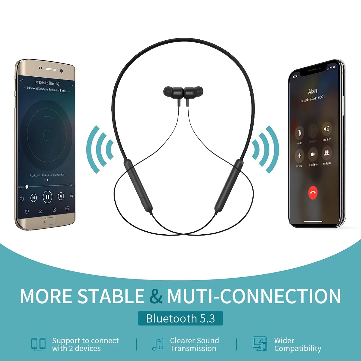 Bluetooth Earbuds Wireless Headphones Bluetooth 5.3 Running Headphones IPX7 Waterproof Earphones with 12 Hrs Playtime Stereo Sound Isolation Headsets for Workout Gym