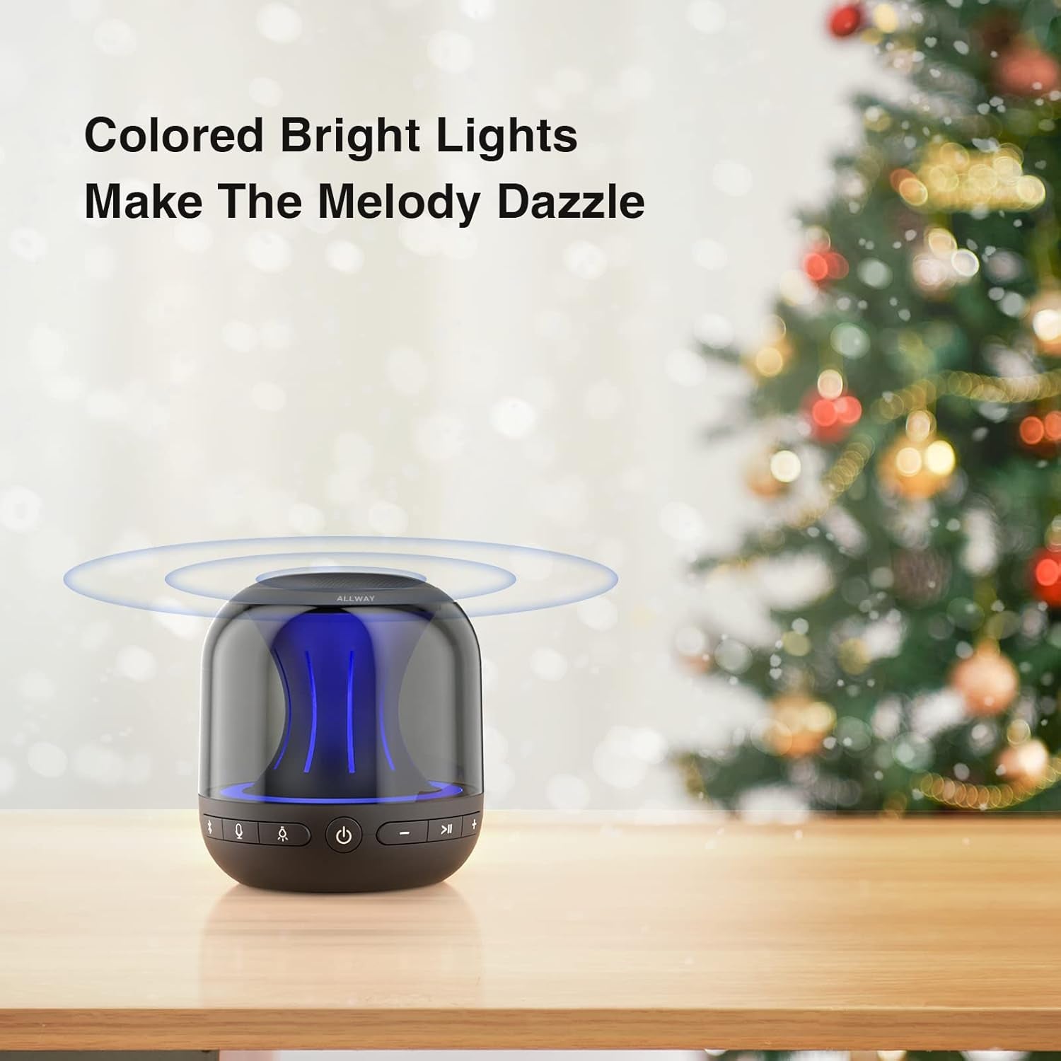 Small Portable Bluetooth Speaker Mini Bluetooth Speaker Colourful Led Lights True Wireless Stereo Speaker 164 Feet Bluetooth Range Loud Bass Built-In Mic Handsfree Call for Laptop Iphone Echo