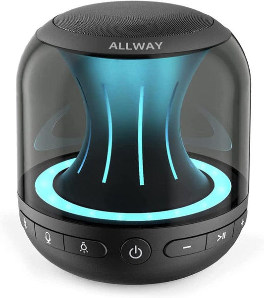 Small Portable Bluetooth Speaker Mini Bluetooth Speaker Colourful Led Lights True Wireless Stereo Speaker 164 Feet Bluetooth Range Loud Bass Built-In Mic Handsfree Call for Laptop Iphone Echo